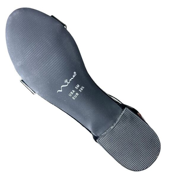 NEW Nina Girls Hidi Black Patent Block Heel Sandal 5M - Picture 6 of 8